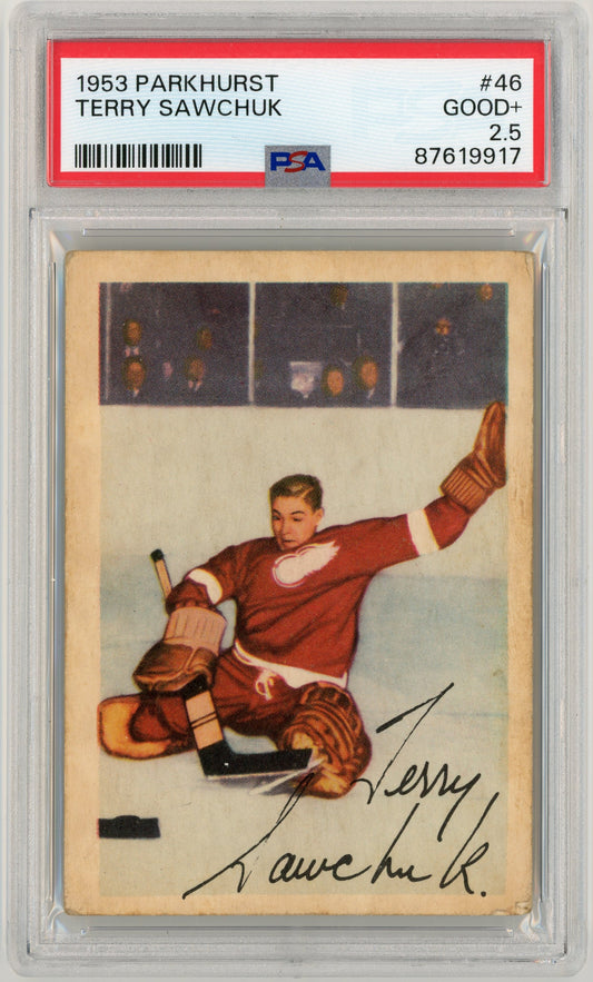 1953 Parkhurst #46 Terry Sawchuk HOF PSA 2.5