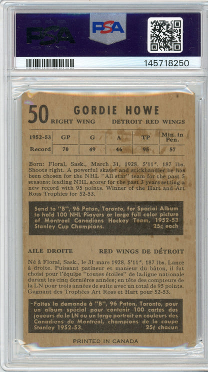 1953 Parkhurst #50 Gordie Howe HOF PSA 1