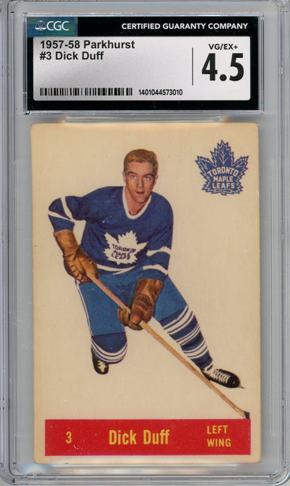 1957 Parkhurst #03 Dick Duff CGC 4.5