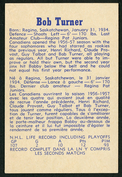 1957 Parkhurst #13 Bob Turner