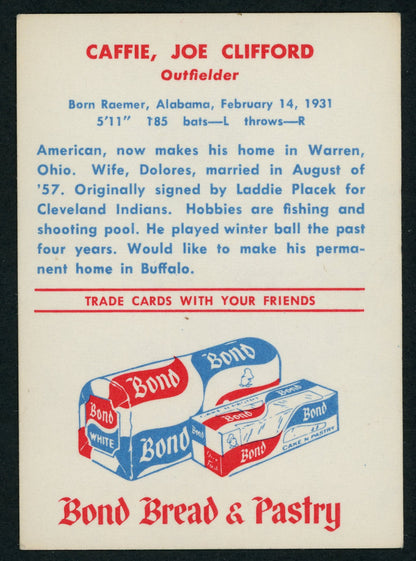 1958 Bond Bread Buffalo Bisons 9 Card Complete Set