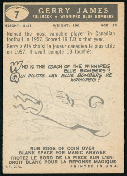 1959 Topps #07 Gerry James HOF
