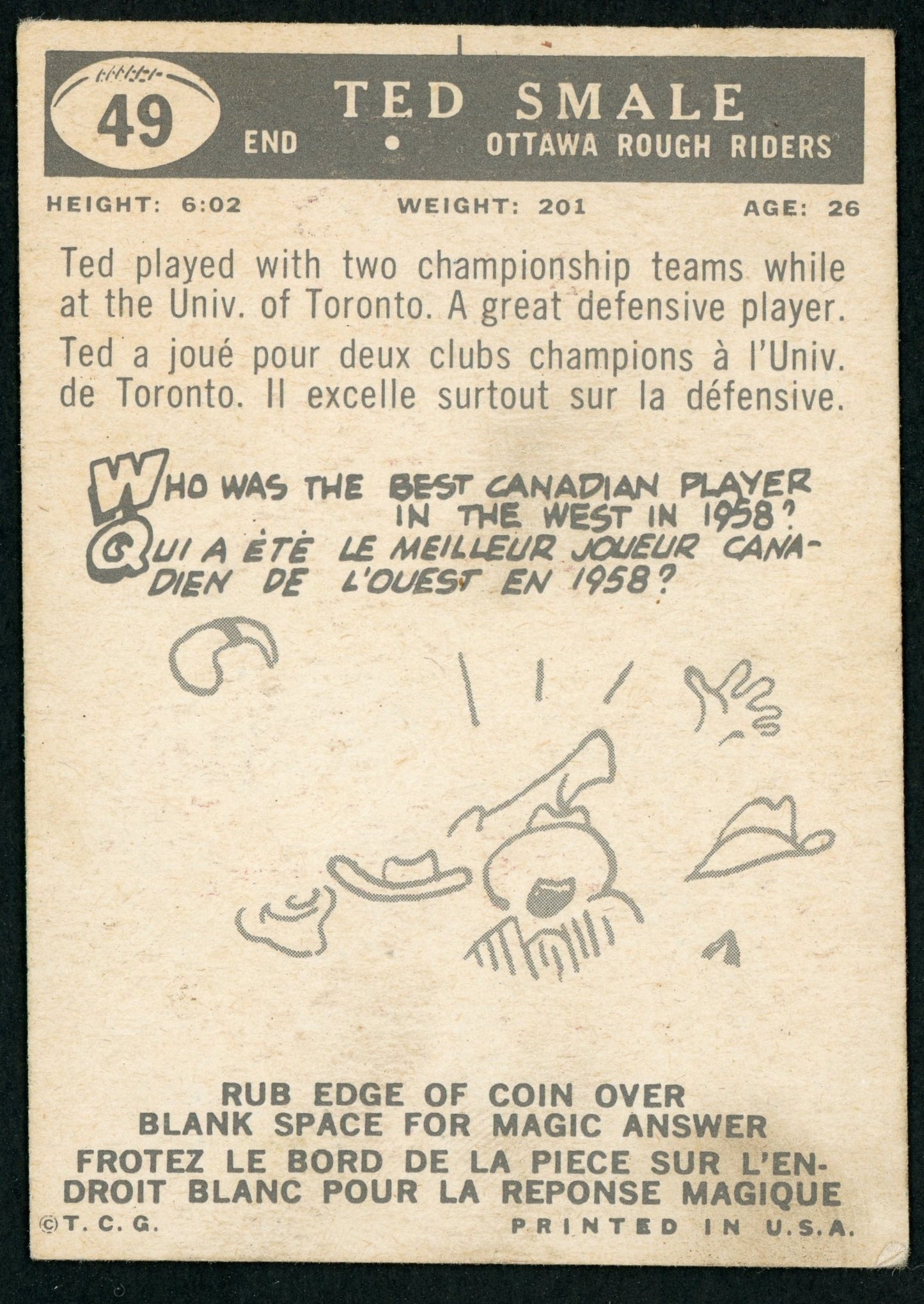 1959 Topps #49 Ted Smale