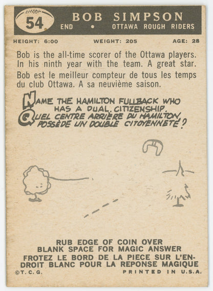 1959 Topps #54 Bob Simpson HOF