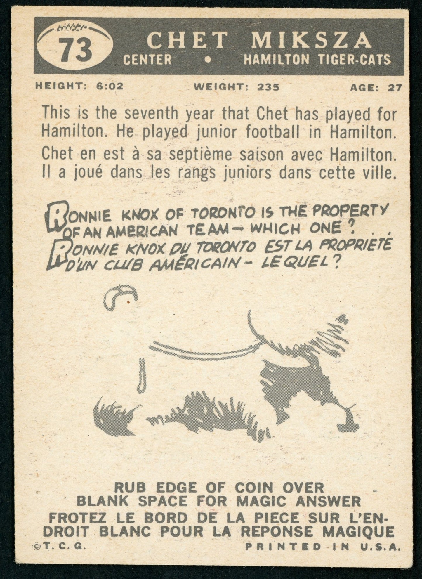 1959 Topps #73 Chet Miksza