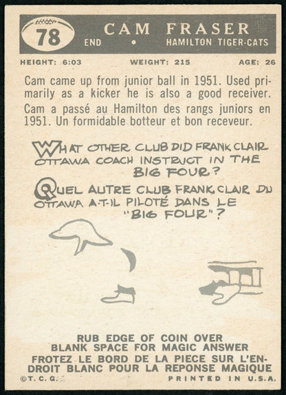 1959 Topps #78 Cam Fraser