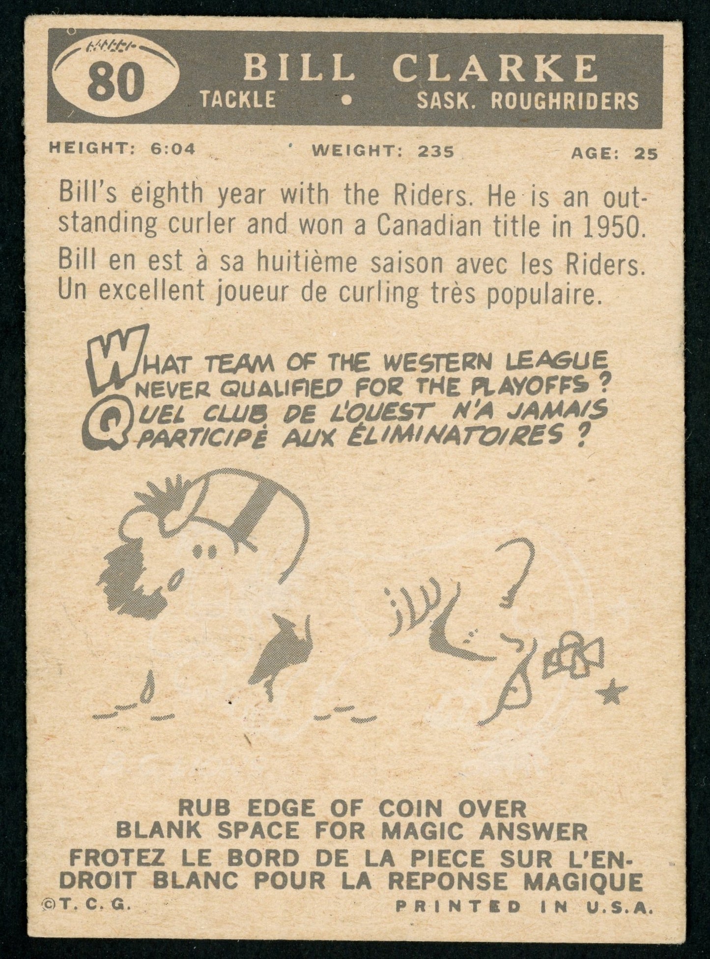 1959 Topps #80 Bill Clarke