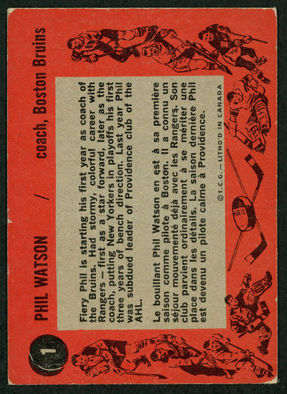 1961 Topps #01 Phil Watson