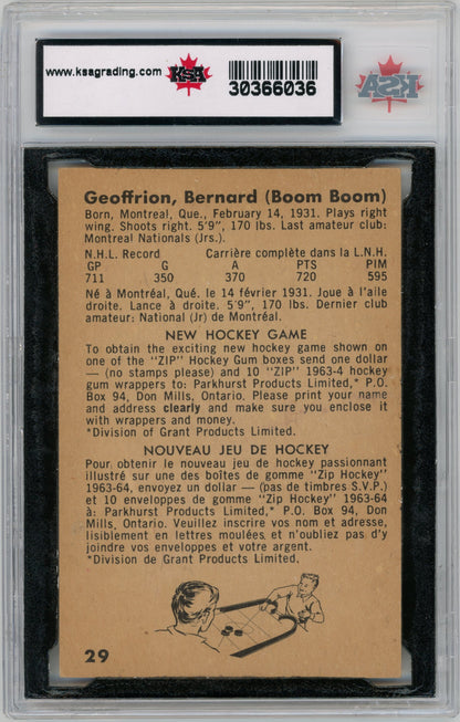 1963 Parkhurst #29 Bernie Geoffrion KSA 5 HOF