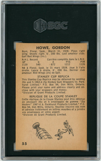 1963 Parkhurst #55 Gordie Howe SGC 6 HOF