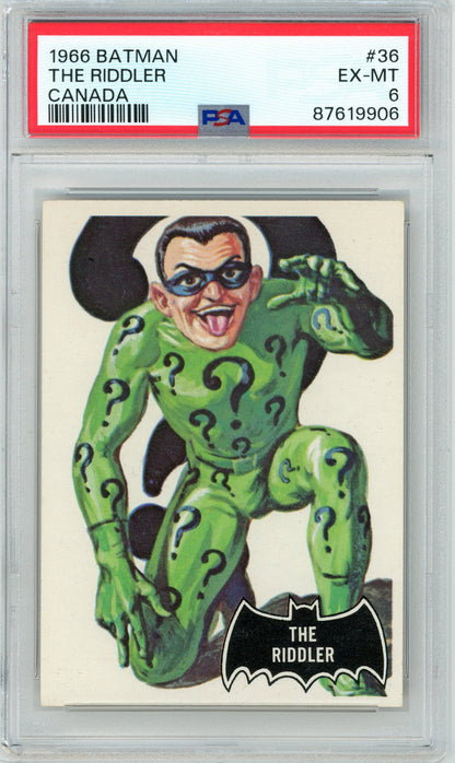 1966 O-Pee-Chee #36 Batman Black Bat "The Riddler" PSA 6
