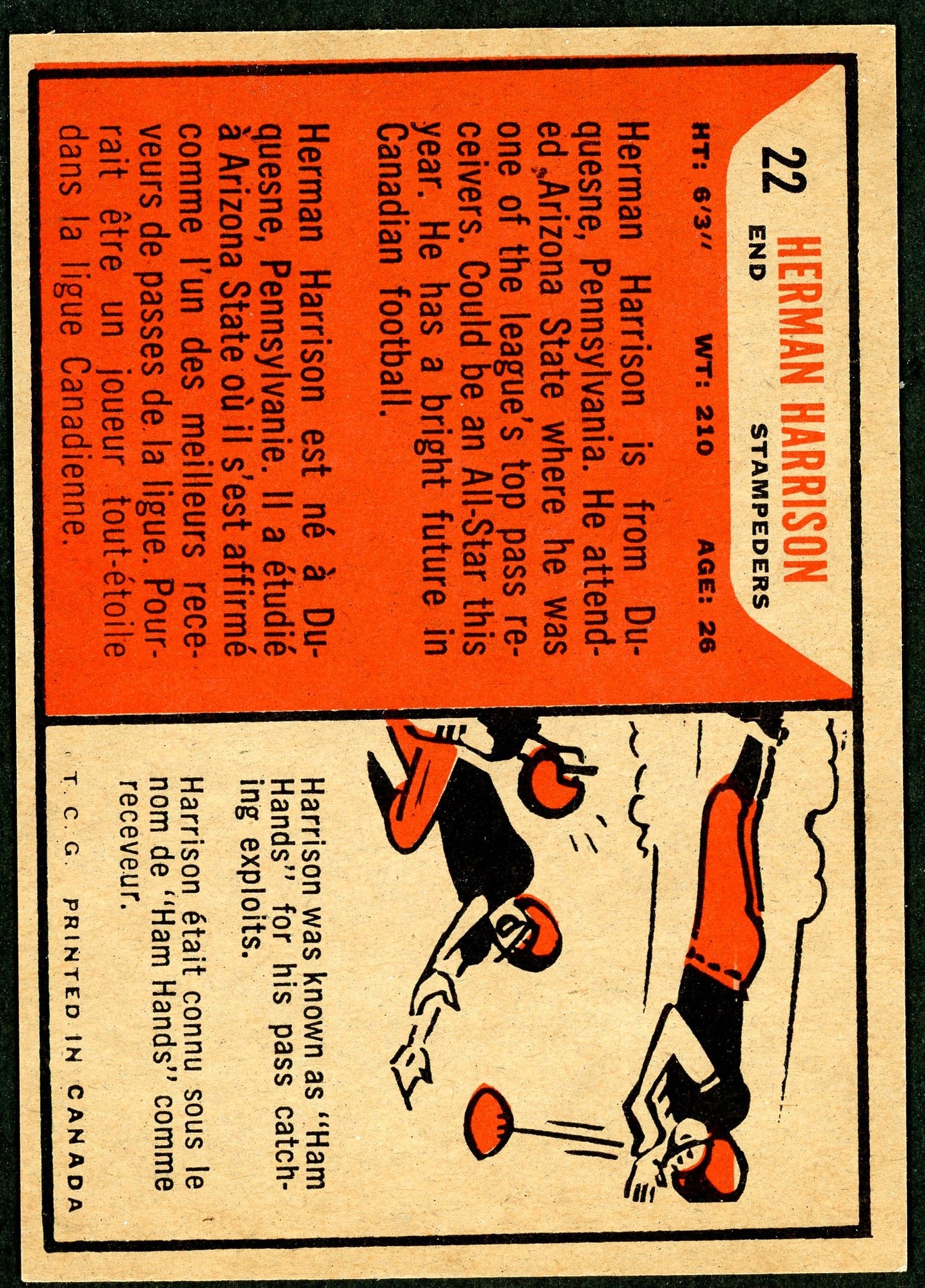 1965 Topps #022 Herm Harrison RC HOF