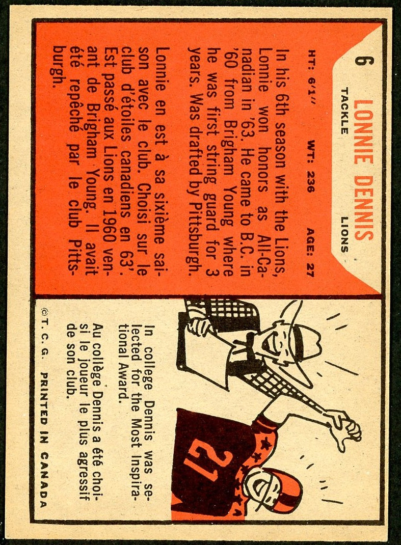 1965 Topps #006 Lonnie Dennis