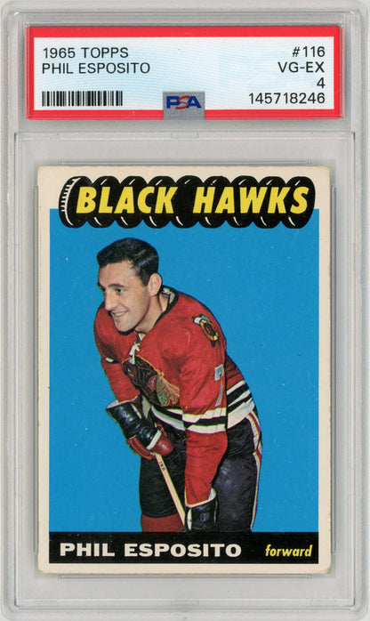 1965 Topps #116 Phil Esposito RC HOF PSA 4
