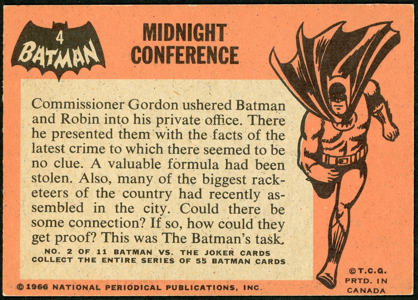 1966 O-Pee-Chee #04 Batman Black Bat "Midnight Conference"