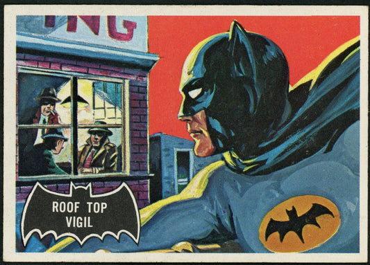 1966 O-Pee-Chee Batman Black Bat #05 "Roof Top Vigil"