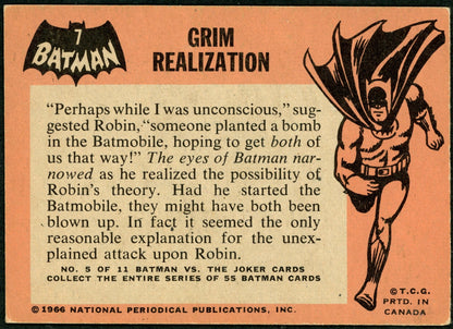 1966 O-Pee-Chee #07 Batman Black Bat "Grim Realization"