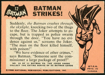 1966 O-Pee-Chee #12 Batman Black Bat "Batman Strikes"