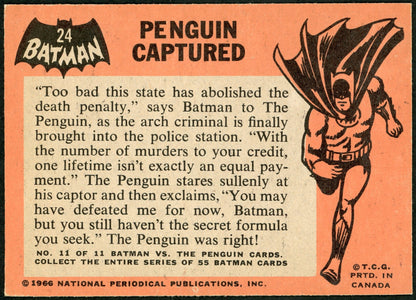 1966 O-Pee-Chee Batman Black Bat #24 "Penguin Captured"