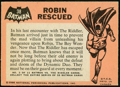 1966 O-Pee-Chee #38 Batman Black Bat "Robin Rescued"