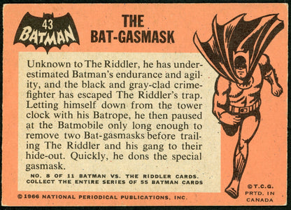 1966 O-Pee-Chee #43 Batman Black Bat "The Bat-Gasmask"