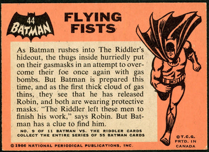 1966 O-Pee-Chee #44 Batman Black Bat "Flying Fists"