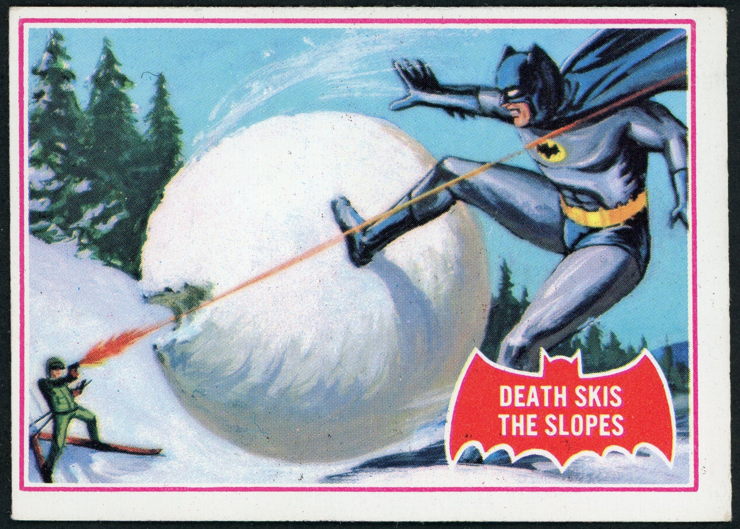 1966 O-Pee-Chee #22A Batman Red Bat "Death Skis the Slopes"