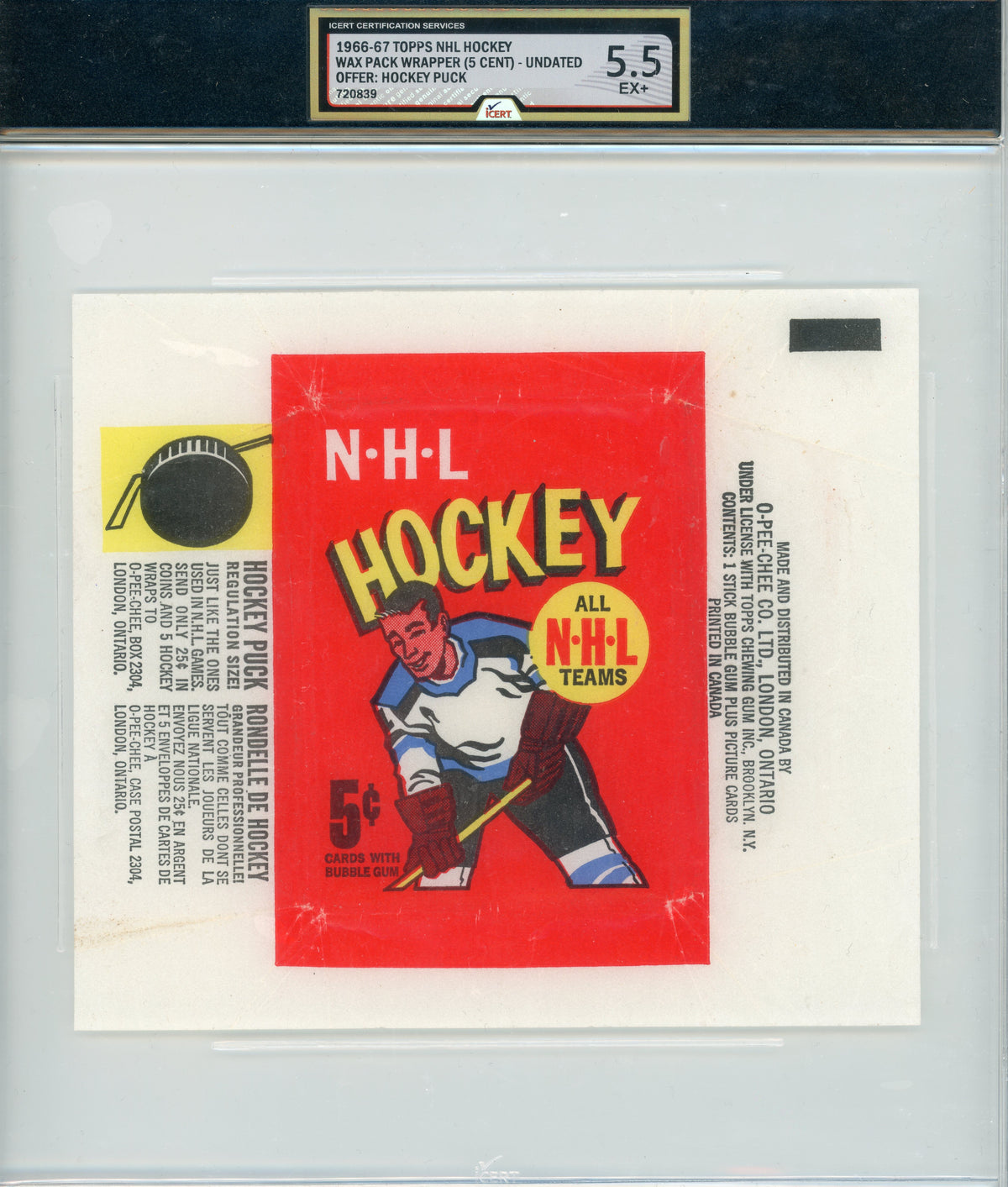 1966 Topps #NNO Wrapper iCert 5.5
