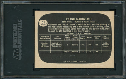 1966 Topps USA Test #51 Frank Mahovlich HOF SGC 5.5