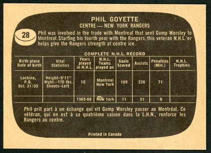 1966 Topps #028 Phil Goyette