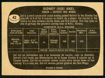 1966 Topps #042 Sid Abel HOF