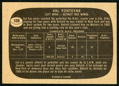 1966 Topps #108 Val Fonteyne