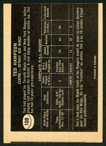1967 Topps #108 Ted Hampson