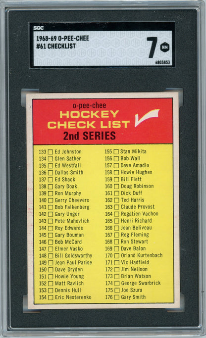 1968 O-Pee-Chee #61 Checklist SGC 7
