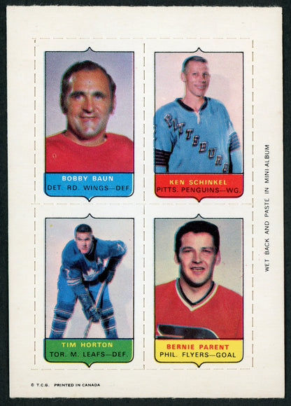 1969 O-Pee-Chee 4 in 1 - Baun / Schinkel / Horton / Parent