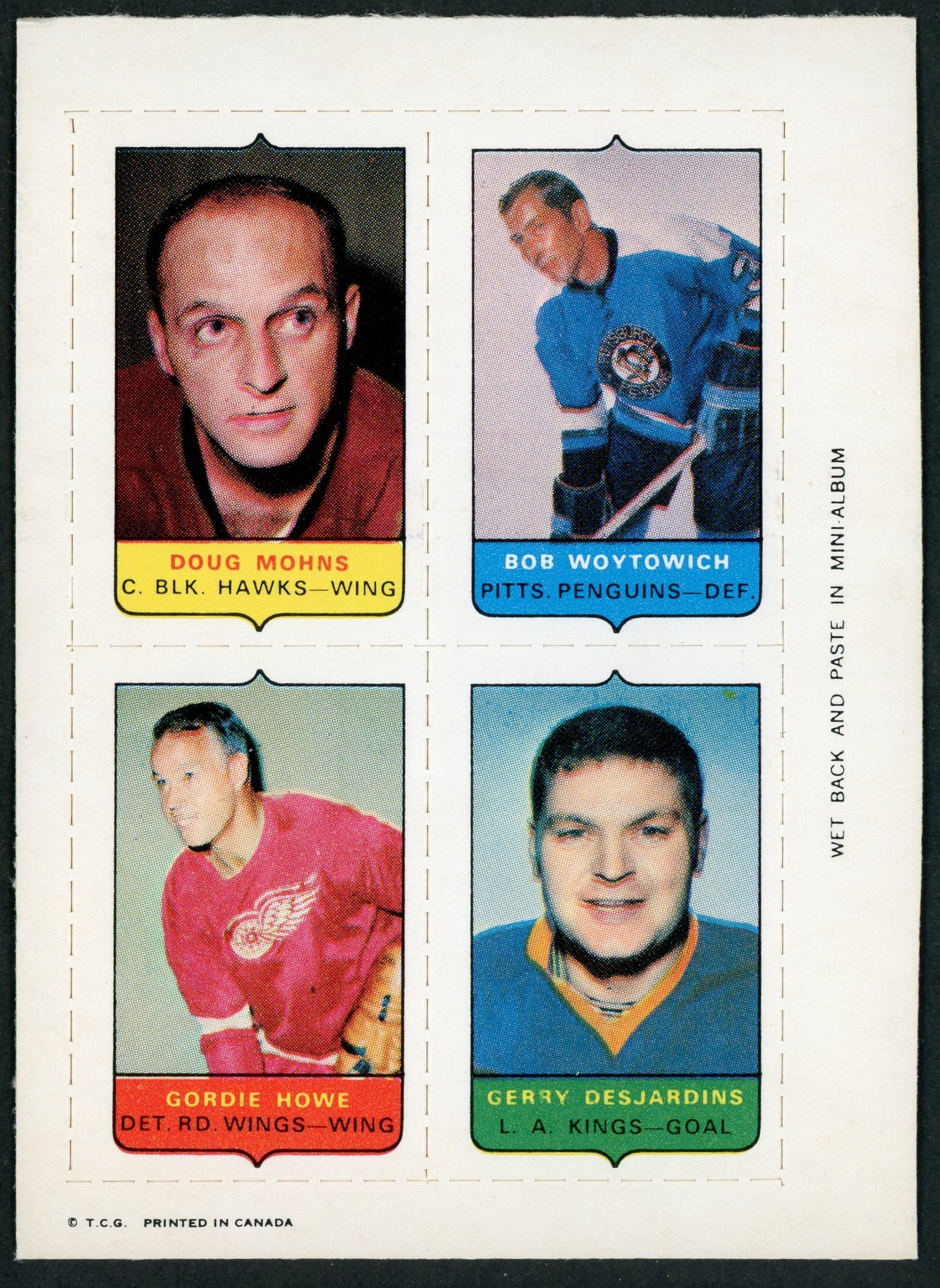1969 O-Pee-Chee 4 in 1 - Mohns / Woytowich / Howe / DesJardins