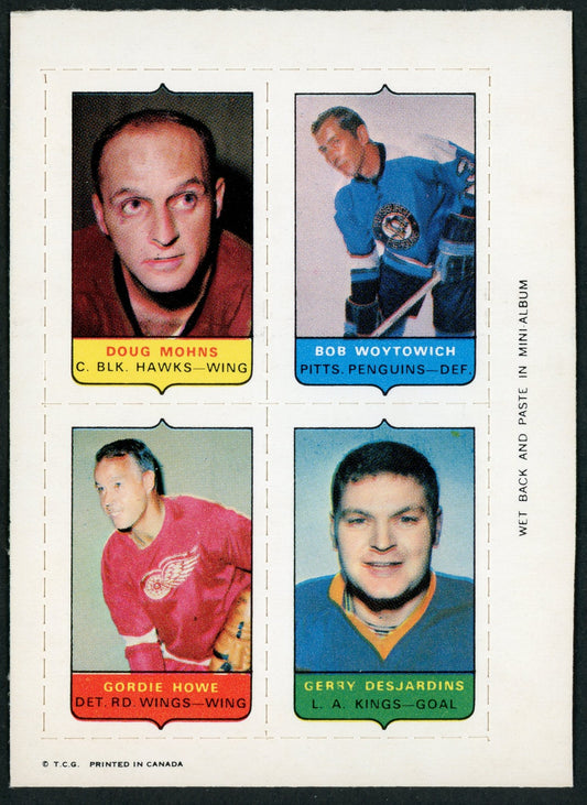 1969 O-Pee-Chee 4 in 1 - Mohns / Woytowich / Howe / DesJardins