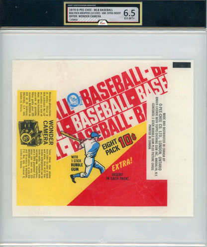 1970 O-Pee-Chee #NNO Wrapper iCert 6.5