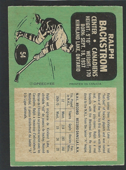 1970 O-Pee-Chee #054 Ralph Backstrom