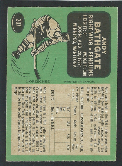 1970 O-Pee-Chee #207 Andy Bathgate HOF