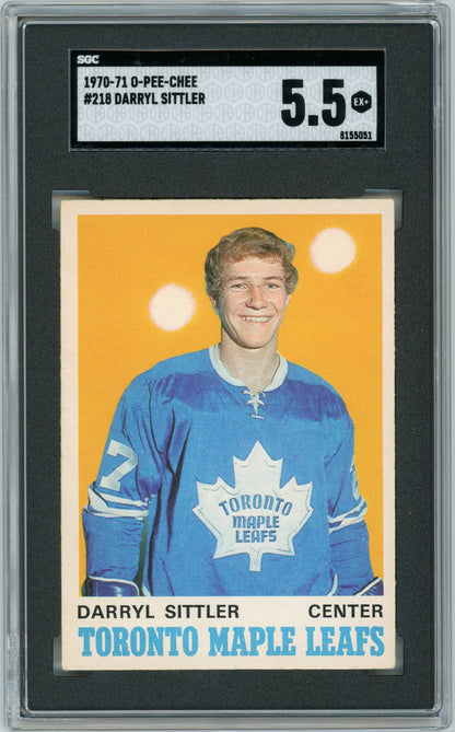 1970 O-Pee-Chee #218 Darryl Sittler RC HOF SGC 5.5