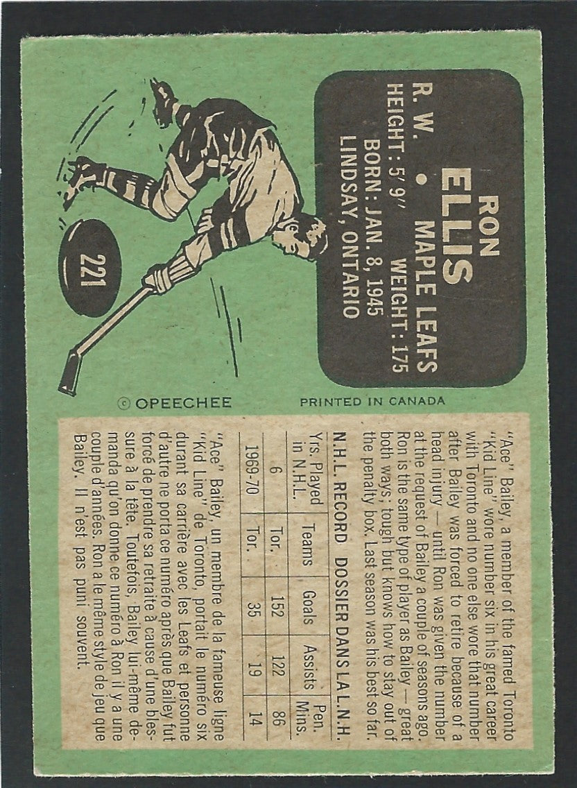 1970 O-Pee-Chee #221 Ron Ellis