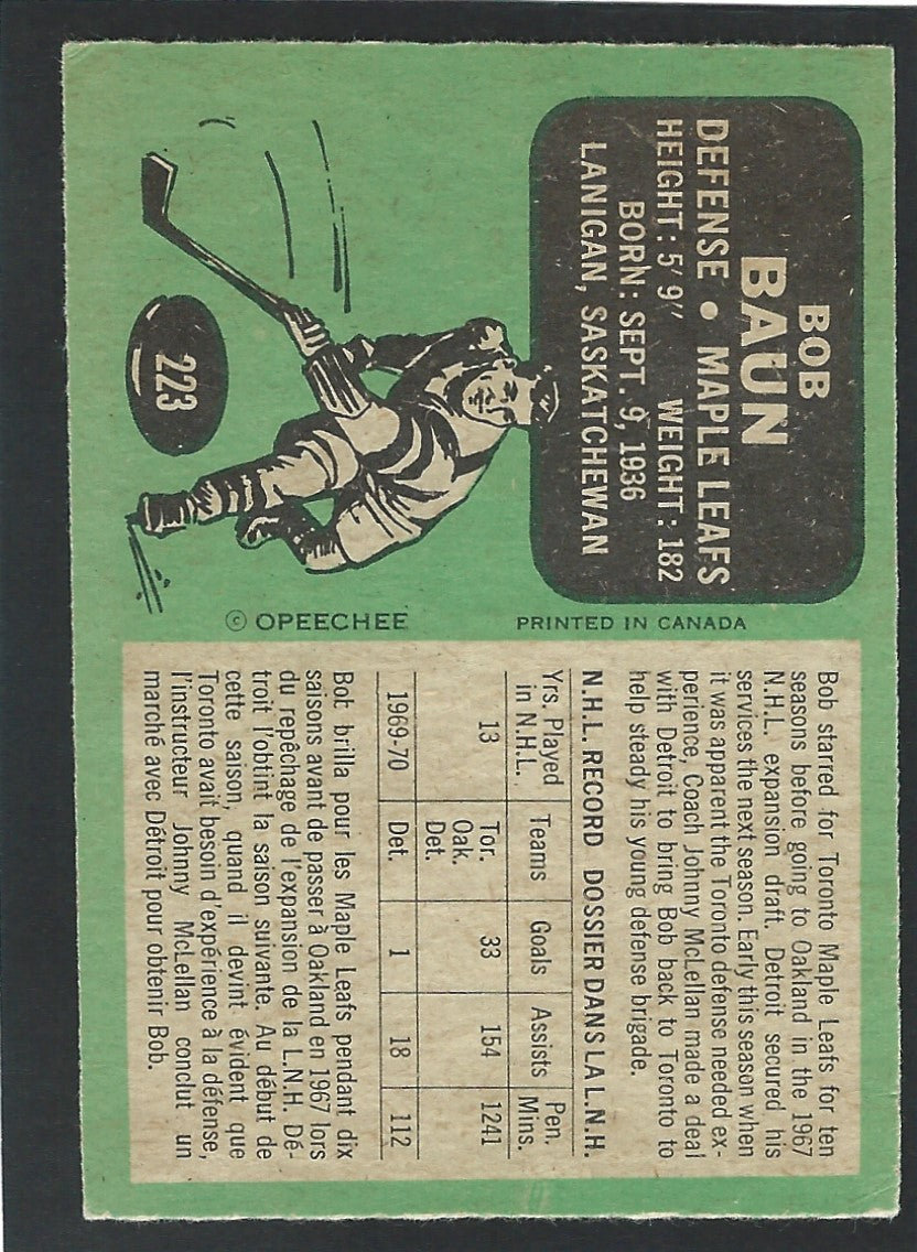 1970 O-Pee-Chee #223 Bob Baun