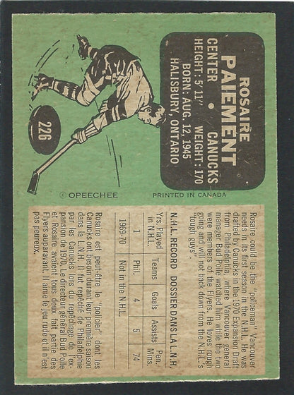 1970 O-Pee-Chee #226 Rosaire Paiement