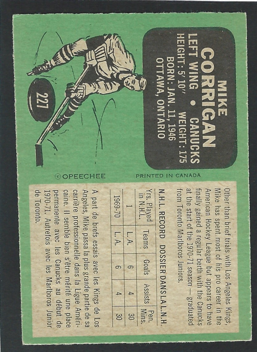 1970 O-Pee-Chee #227 Mike Corrigan