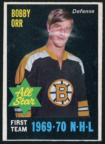 1970 O-Pee-Chee #236 Bobby Orr All Star Black Bottom Print HOF