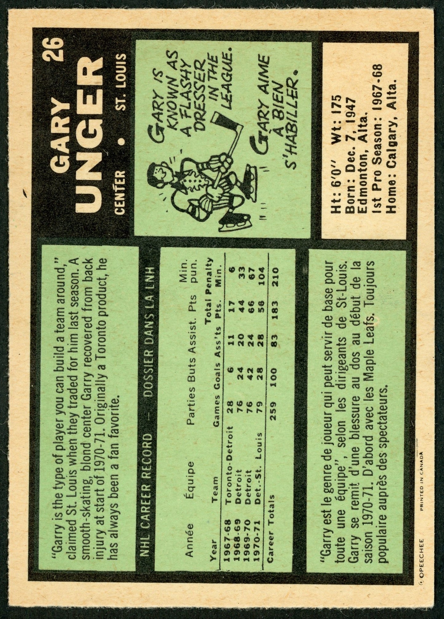 1971 O-Pee-Chee #026 Gary Unger