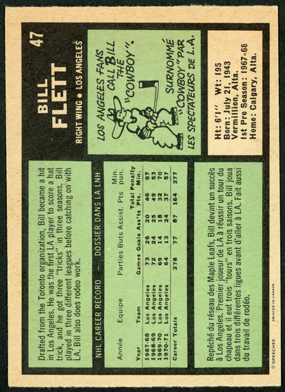 1971 O-Pee-Chee #047 Bill Flett