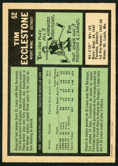 1971 O-Pee-Chee #052 Tim Ecclestone