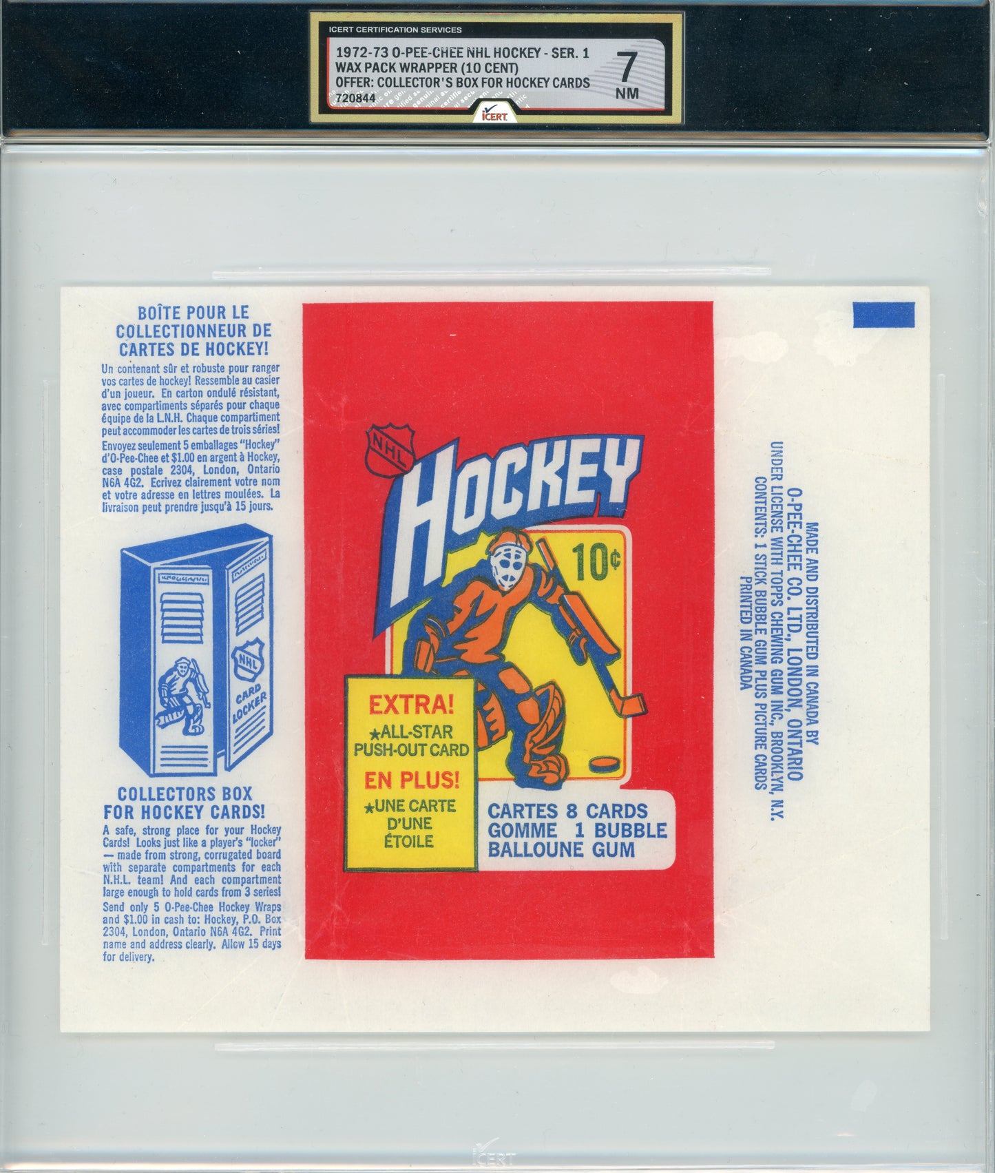 1972 O-Pee-Chee #NNO Wrapper Series 1 iCert 7